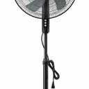 Simple Deluxe 16" Oscillating Pedestal Fan for Bedroom, 3 Speed Standing Fan, Max 1350 CFM, 18ft/s Airflow, 90° Horizontal Oscillating Floor fan for Indoor, Living Room, Home Office & Dorm