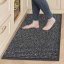 BEQHAUSE Kitchen Rugs 24"x36", Non-Slip Kitchen Mats for Floor, Super Absorbent and Stain Resistant Kitchen Rugs, Machine Washable Rugs for Kitchen, Hallway, Laundry & Sink, Charcoal