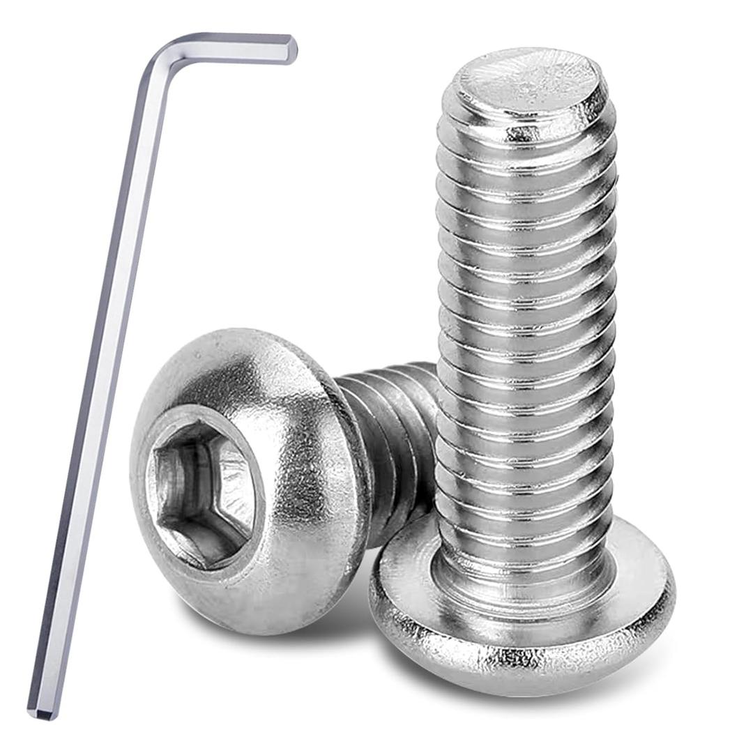 120Pcs M4-0.7 12mm Button Head Socket Cap Screws, 304 Stainless Steel Fully Thread Allen Bolts 