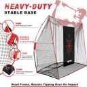 Pro Golf Net, 10x7ft Heavy Duty Golf Practice Net with Mat, Outdoor Indoor Hitting Nets with Noise Reduce Silk Target for Backyard Driving Chipping/Garage Training, Christmas Golf Gifts for Men Boys