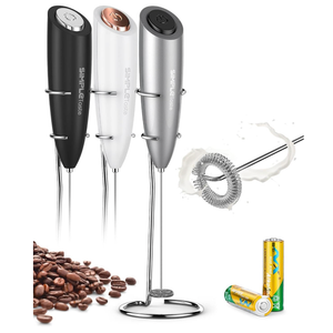 SIMPLETASTE Milk Frother Handheld Electric Foam Maker, Drink Mixer with Stainless Steel Whisk for Cappuccino, Bulletproof Coffee, Latte, Black, without Stand, USBC Rechargeable