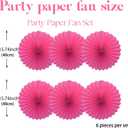 Red Graduation Party Decor,Girls Party Decorations ,Party Supplies Party Fans 16in, Anniversary Decorations for Party,Wedding Graduation Events Accessories 30 Color DIY Set Rose Red