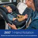 Chicco Fit360 ClearTex Rotating Convertible Car Seat with 360 Degree Rotation for Rear-Facing and Forward-Facing, LeverLock Self-Tensioning Lock System, Obsidian/Black (Manufacturing Date: Mar 2026)