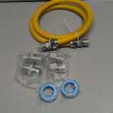 AMI PARTS 48" Flexible Gas Line Kit Yellow Coated, Gas Hose Connector Kit for Dryer, Stove, Water Heater,5/8" OD(1/2" ID) Stainless Steel Gas Line with Connector 1/2" MIP &1/2"FIP & 3/4"MIP Fitting