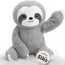 BRICHOEE 5lbs Weighted Stuffed Animals, Sloth Plush Sensory Weighted Sloth Stuffed Animals, Cute Plush Toy Caliming Plushie Pillow Birthday Gifts for Adults Baby Kids Boys Girls