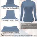 Ekouaer Women's 3 Pack Turtleneck Long Sleeve Shirts Slim Fit Thermal Underwear Tops Lightweight Pullover Tees (M)