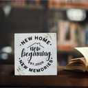 2 x HTBIG House warming Gifts New home, Best Housewarming gifts 2026, Home sweet Home sign, Funny New Home New Memories Ideas Wooden Box Sign Home Living Room Shelf Desk Decoration Gifts 5x5 IN White