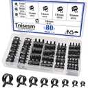 Tnisesm 80Pcs Spring Band Hose Clamps Assortment kits Silicone Vacuum Hose Pipe Clamp 7mm 9mm 10mm 11mm 14mm 15mm 16mm 18mm Low Pressure Air Clip Clamp(Black)