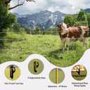 48 Inches Electric Fence Fiberglass Posts, 20 Pack Step in Electric Fence Post, Temporary Portable Fence Stakes for Livestock, Big Insulator, Yellow