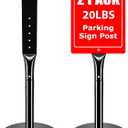 2Pack Heavy Duty Parking Sign Post for Outside, 20lbs Cast Iron Base Sign Post for Outdoor Sign Holder, Yard Sign Stand, Street Sign Post, 49" Height, Black