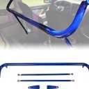 ECOTRIC Universal 49" Iron Racing Safety Chassis Seat Belt Harness Rod Bar Compatible With Ford Mitsubishi Honda And More Car, Works With All 4 Point, 5 Point, 6 Point Harness Seat Belt Roll Cage Kit , Blue 