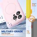 Miracase Magnetic for iPhone 16 Pro Max Case, [Soft Anti-Scratch Microfiber Lining], Compatible with MagSafe, Liquid Silicone Case Shockproof Drop Protection Phone Case for 16 ProMax,Sand Pink
