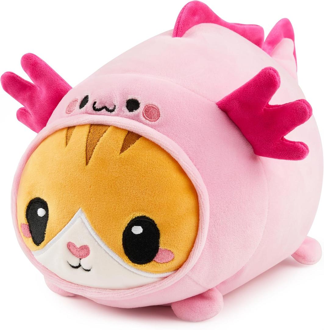 JOYIN Axolotl Plush Toy, Kawaii Axolotl Cat Plush Toy, 11" Soft Plushie, Cute Stuffed Animal Pillow for Kids and Adults, Birthday Gift for Boys and Girls