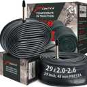 8 x Fincci 29 x 2.1/2.2/2.3/2.35/2.4/2.5/2.6 Inch Bike Inner Tube 48mm Presta or Schrader Valve Butyl Rubber Fits Mountain & Hybrid Bikes Pack of 2