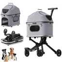 Dog Strollers for Small Dogs & Medium Dogs,4 Wheel Magnesium Alloy Pet Stroller,Waterproof Foldable 3 in 1 Multifunctional Cat Stroller with Breathable Mesh, Up to 45 lbs.
