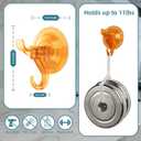 Antimbee 3 Pack Suction Cup Hooks, Wreath Hangers, Removable Small Suction Cups for Shower, Bathroom, Glass, Door, Windows, Kitchen-Up to 11 lbs on Smooth Surface (Transparent Orange)