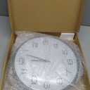 Plumeet 16'' Extra Large Wall Clock, Battery Operated Wall Clocks Silent Non-Ticking Quartz, Modern Style Suitable for Bedroom Living Room Office Decor - 3D Numbers Display, Black (White)