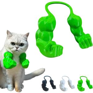 3D Printed Cat Muscle Arms, Halloween Cat Costume Accessory Neck Arms for Pet Cosplay, Lightweight Muscular Arms for Cats Birthday Party Supplies, Halloween Unique Costume Prop for Pets (Green)