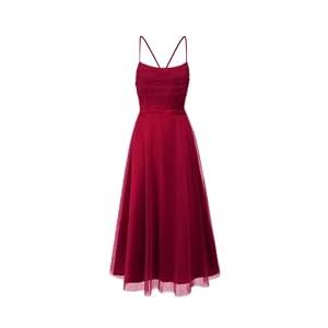 Women Backless Dress Sleeveless Elegance Mesh Ruffled Tie-Up Midi Dresses Flared for Party Wedding Evening Gown Wine Red S