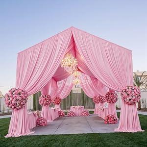 Party Village 20ftx40ft Light Pink Ceiling Curtain for Wedding Parties