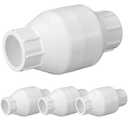 Geetery 4 Pcs PVC Inline Check Valve Solvent Connections White Plastic Backflow Preventer Pipe Fittings Check Socket Schedule (3/4 Inch)