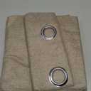 YoungsTex Extra Wide Burlap Linen Blackout Curtains for Bedroom, Taupe Thermal Insulated Drapes Heat Blocking with Grommet for Living Room Window with White Backing, 2 Panels, 60 X 63 Inch