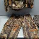 NEW VIEW Camo Hunting Clothes for Men, Quiet Warm Fleece Lining, Cold Weather Deer Hunting Jacket and Pants with Face Mask (Large)