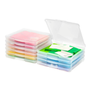 IRIS USA Fits 12" x 12" Paper, 10-Pack Thin Portable Plastic Scrapbook Paper Storage Cases Organizers with Built-in Handle for Art and Craft Supplies, Office Document, Stationery, Photo - Clear