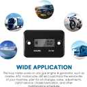 2 Pieces Inductive Hour Meter for Gas Engine Lawn Mower Dirt Bike Motorcycle Motocross Snowmobile Karting Marine ATV Boat Outboard Motor Generator Waterproof Hour Meters (Black)