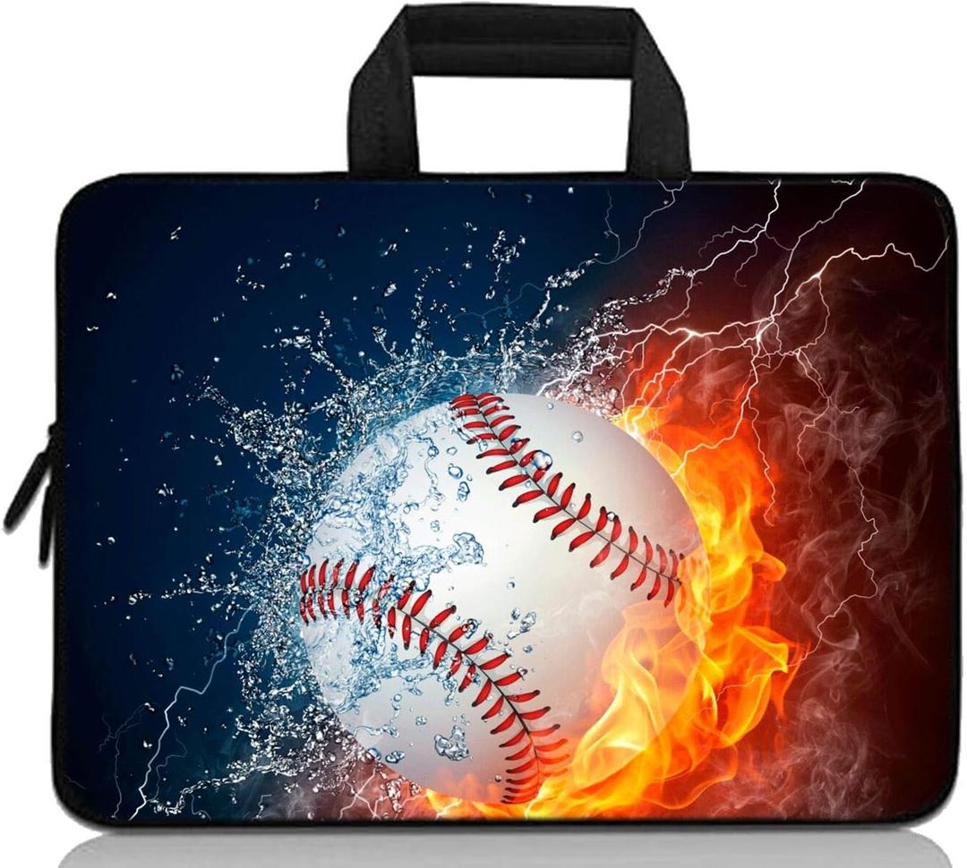 11" 11.6" 12" 12.1" 12.5" inch Laptop Carrying Bag Chromebook Case Notebook Ultrabook Bag Tablet Cover Neoprene Fit Samsung Google Acer HP DELL Lenovo Asus (11 11.6 12.1 12.2 inch, Baseball Fire)