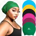 Swim Cap,Large Silicone Waterproof Swimming Cap for Women & Girls with Long Hair,Braids,Dreadlocks, Locs,Weaves, Hair Extensions, Curls & Afros, Comfortable for Pool, Beach & Training (Green, S)