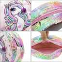 2 x Little Girls Crossbody Purse Mini Cute Unicorn Princess Shoulder Message Bag Sequin Coin Purse