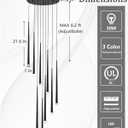 9-Light LED High Ceiling Chandelier, Modern Black Long Linear Pendant Chandelier for Staircase Entryway Foyer, Large Dimmable Hanging Light with 3 Color Temperatures