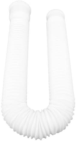 Rain Gutter Downspout Extension, Flexible PE Extendable Drain Away Extender for Outdoor Villa Round (White)