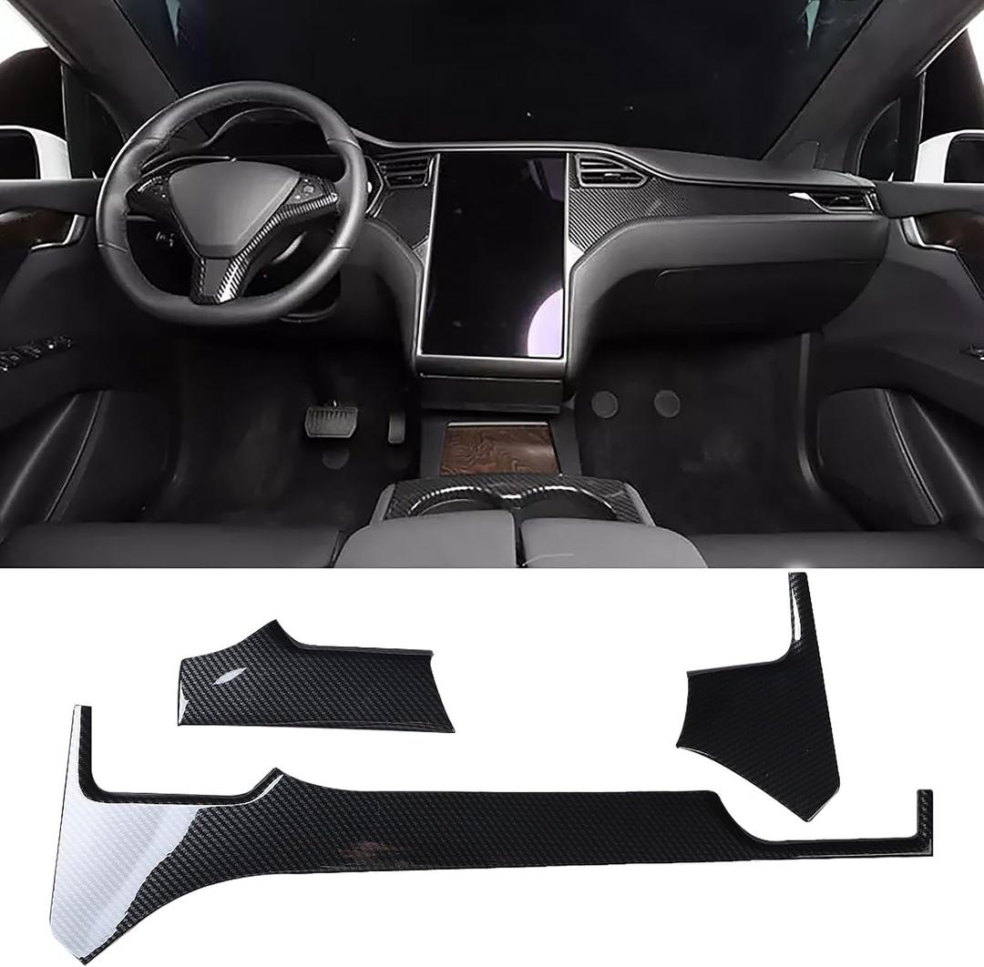 Center Console Dashboard Cover Trim for Tesla Model X Model S 2020-2014 | Carbon Fiber，High Quality，Easy Installation，Vehicle mold release，Durable