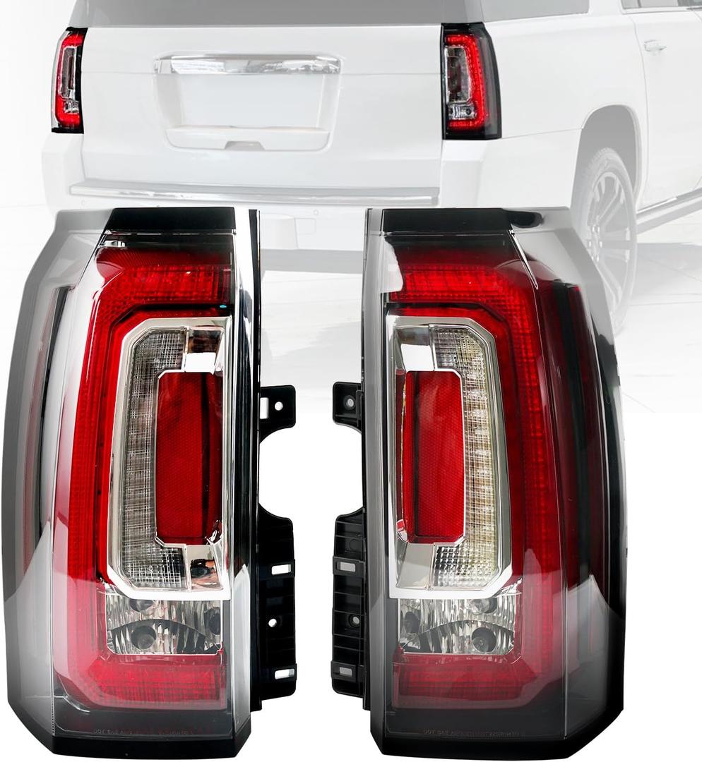 LED Tail Lights Assembly Compatible With 2015-2020 GMC Yukon Yukon XL Left Driver & Right Passenger Side Brake Turn Signal Rear Taillights Assembly W/Bulb Replace GM2800268 GM2801268 84536243 84536242