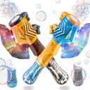 Bubble Wands for Kids - Bubble Guns for Kids Ages 4-8, 2 Pack Automatic Light Up Bubble Machine for Toddlers 1-3, Outdoor Party Birthday Toys for Boys Girls Gift for 3 4 5 6 7 8 Year Old Kid