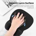 EooCoo Ergonomic Mouse Pad with Wrist Support, Mousepad with Memory Foam Wrist Rest and Non-Slip Base for Computer, Cafe, Home & Office, 9.64 x 8.26 in Office Desk Accessories (Black)