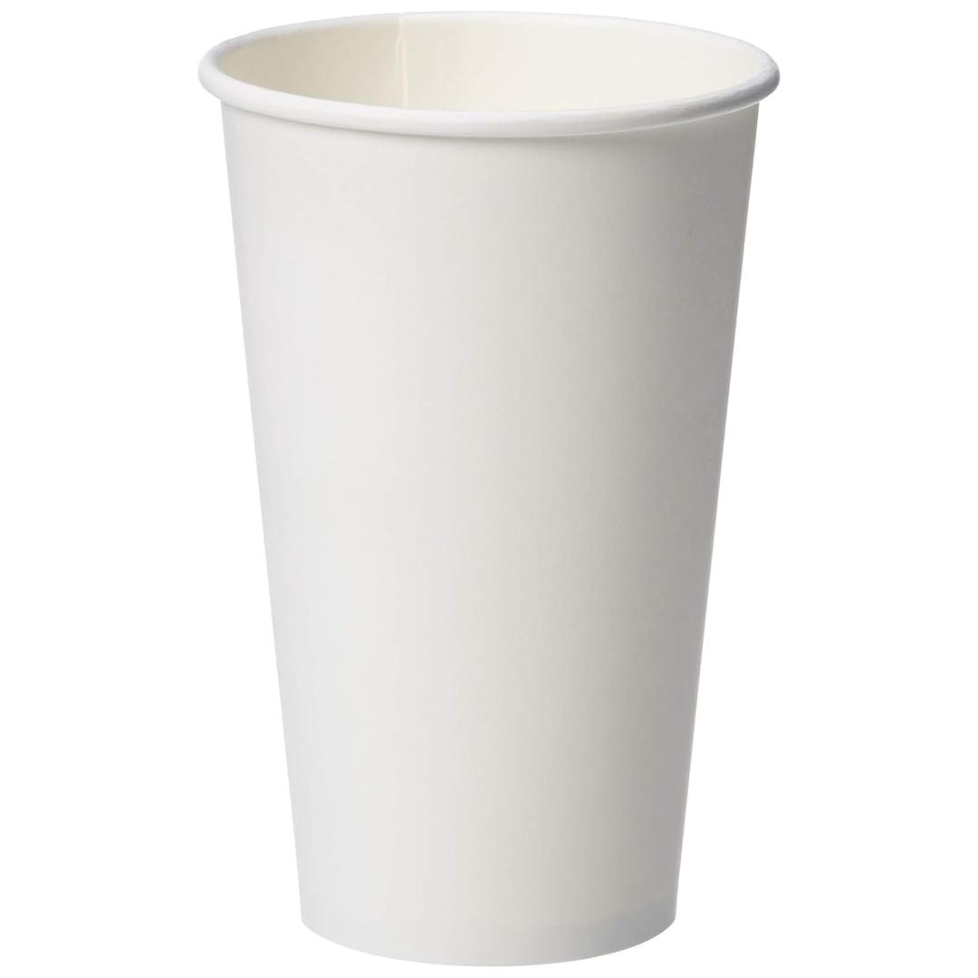 Amazon Basics Compostable Coffee Cups, 16 Ounces, Paper, 500 Count (Pack of 1), White