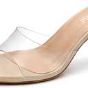Raymelo Women's Dressy Heeled Sandals, Slip-On Open Toe Mules for Party, Wedding, Evening and Summer Wear, Size: 9