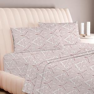 Carressa Linen Luxury Egyptian Cotton King Printed Sheet Set - 600 Thread Count Extra Long Staple 4 PC Set, Paisley Blush King Printed Sheets, Soft, Cooling Sateen Weave Sheets Upto 18 in Deep Pocket