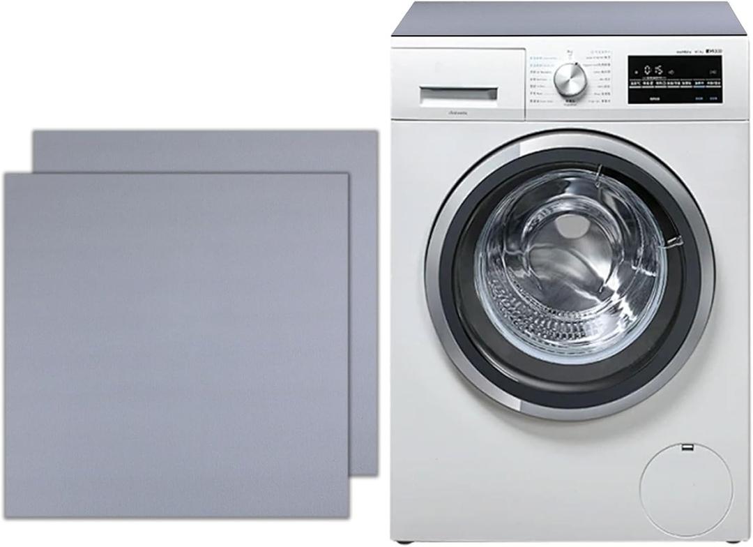 2 PCS Washer and Dryer Covers for the Top, Washing Machine Top Cover Pads,Dust-Proof Diatom Rubber Dryer Top Protector Guards Mat Support for Home Kitchen Laundry Room (Grey, 27 x 27 in)