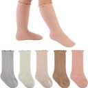 Baby Knee High Socks Girls Newborn Toddlers Cotton Long Tube Ruffle Socks Infant Stockings Dress Sock 0-3T
