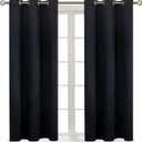 BGment Blackout Curtains - Grommet Thermal Insulated Room Darkening Bedroom and Living Room Curtain, Set of 2 Panels (38 x 54 Inch, Black)