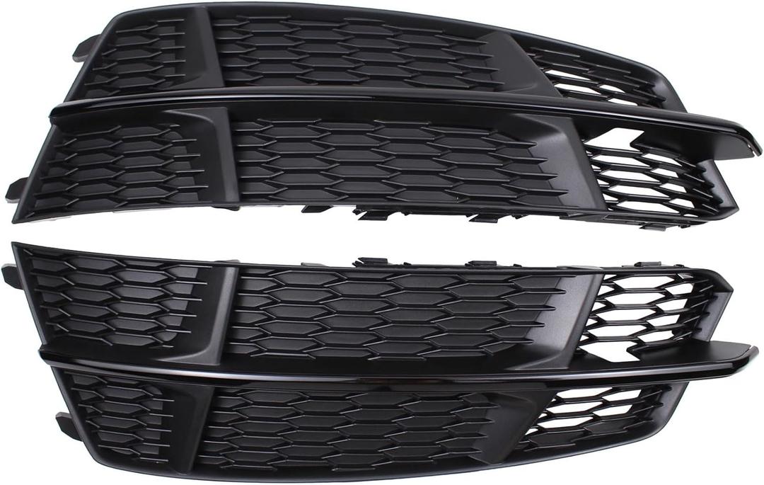 NewYall Front Bumper Honeycomb Left and Right Fog Light Grille Cover Trim Bezel for Audi A6 Quattro S6 C7 S-Line 2016 2017 2018
