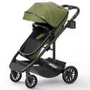 Newyoo Infant Stroller with Pramette Mode, Nestro 516M, Convertible Baby Strollers with Reversible Seat & Cup Holder, Coches para Bebes, 2-in-1 Rear-Facing Pram, Muted Olive