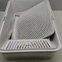 Stainless Steel Litter Box | XL Enclosed Cat Litter Boxes with Lid for Big Cats | High Sided, Anti-Urine Leakage | Non-Stick Bottom & Includes Litter Mat & Metal Scoop (Silver Gray)