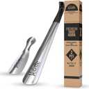 Velette 2 Pack Metal Shoe Horn Long Handle for Seniors - 16.5" Extra Long Shoe Horn for Seniors, 7.5" Travel Shoes Horns for Men, Women, and Kids - Shoehorn Long-Handle, Shoes Spoon, Gifts for Elders