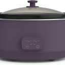 bella 6.0 Qt Programmable Slow Cooker, EverGood Ceramic Nonstick Coating, Adjustable Temperature & Cooking Times, Dishwasher Safe Stoneware Pot & Tempered Glass Lid, Tangle Free Cord Wrap, Oatmilk