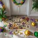 Artoid Mode Irises Flowers Mardi Gras Doormat, Carnival Home Decor Switch Rug Low-Profile Door Mat Floor Mat for Indoor Outdoor 17x29 Inch